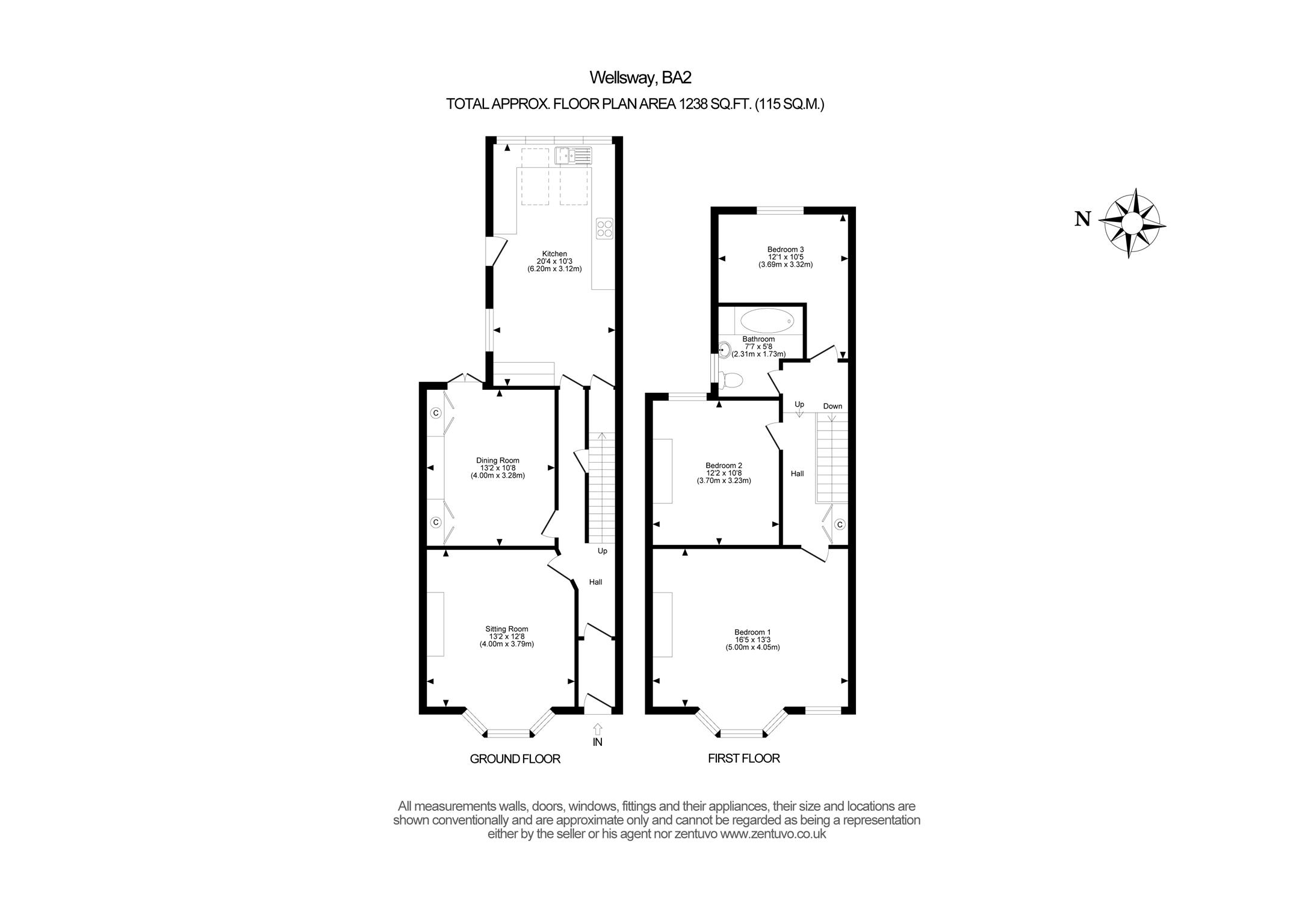 3 Bedrooms Terraced house for sale in Wellsway, Bath, Somerset BA2